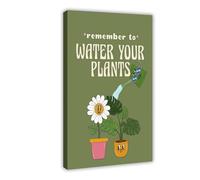 QITJSGD Poster sur toile « Water Your Plants» - Décoration de chambre à coucher, bureau, chambre - 60 x 90 cm