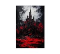 QITUBVAF Impression sur toile du château de Dracula, décoration de chambre à coucher, bureau, chambre, cadeau 30 x 45 cm