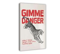 QITUBVAF Impression sur toile Gimme Danger Tigre - Décoration de chambre à coucher, bureau, chambre, cadeau 30 x 45 cm