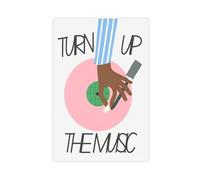 QITUBVAF Poster imprimé sur toile pour salon, chambre à coucher Motif Turn Up The Music 40 x 60 cm
