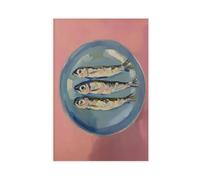 QITUBVAF Poster sur toile à l'huile de sardine rose pour décoration de chambre à coucher, bureau, chambre, cadeau 30 x 45 cm