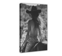 QITUBVAF Poster sur toile Cowgirl Freedom - Décoration murale pour salon, chambre à coucher - 60 x 90 cm