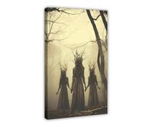 QITUBVAF Poster sur toile de sorcière de la forêt - Décoration murale pour salon, chambre à coucher - 60 x 90 cm