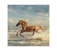 QITUBVAF Poster sur toile Horses on The Run, décoration pour chambre à coucher, bureau, chambre, cadeau, 50 x 50 cm
