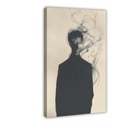 QITUBVAF Poster sur toile The Smoking Man - Décoration murale pour salon, chambre à coucher - 60 x 90 cm