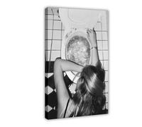 QITUBVAF Poster sur toile « Woman After The Disco Party » - Décoration pour chambre à coucher, bureau, chambre - Cadeau - 30 x 45 cm