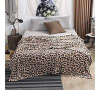 QIUBD Plaid Couverture Polaire, Lit Double/Jumeau Très Grand Lit Couvertures en Molleton Couvre-lit - Super Doux Plaid en Microfibre Jeté De Canapé Douce Et Chaude (Leopard,100 x 120 cm)