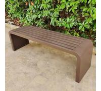 QIUCHIREMAI Banc de Jardin en 4 Places Banc Exterieur Jardin sans Dossier D'extérieur Toutes Saisons Soleil Ni La Pluie Pas D'assemblage Nécessaire Brown 39.4 * 15.7 * 17.7“