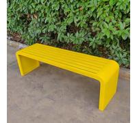 QIUCHIREMAI Banc de Jardin en 4 Places Banc Exterieur Jardin sans Dossier D'extérieur Toutes Saisons Soleil Ni La Pluie Pas D'assemblage Nécessaire Yellow 78.7 * 15.7 * 33.46“