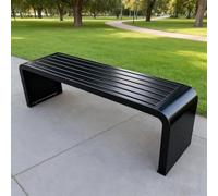 QIUCHIREMAI Banc de Jardin en 4 Places Banc Exterieur Jardin sans Dossier D'extérieur Toutes Saisons Soleil Ni La Pluie Pas D'assemblage Nécessaire Black 78.7 * 15.7 * 33.46“