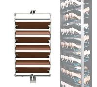 QIUCHIREMAI éTagèRe à Chaussures Rotative à 360,Range Chaussures MéTal Gain De Place,Meuble Chaussures Entree Petit Espace, Hauteur RéGlable,4-15niveaux -13.38 Largeur Brown 11-Layer