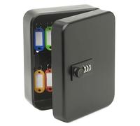 QIUFANGY Armoire à clés Murale, Coffre-Fort de Rangement avec Serrure à clé et étiquettes de Couleur, Serrure à Combinaison à Trois Chiffres, Convient for Le Bureau à Domicile, l'hôtel(Black,72pcs)