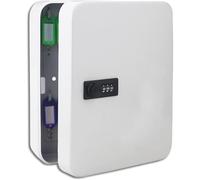 QIUFANGY Armoire à clés Murale, Coffre-Fort de Rangement avec Serrure à clé et étiquettes de Couleur, Serrure à Combinaison à Trois Chiffres, Convient for Le Bureau à Domicile, l'hôtel(White,48pcs)