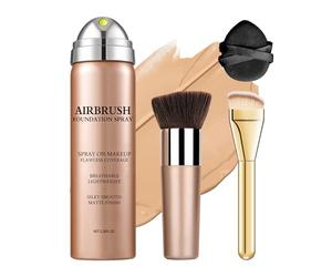 QIUFSSE Fond de teint aérographe Silk Flawless - Fond de teint modulable - Pour femmes âgées, adolescentes et femmes d'âge moyen - Ingrédients hydratants - Couple
