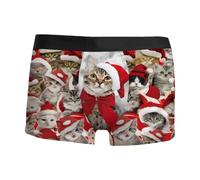 QIUhhpuy Calecon Noël Homme Drôles Impression 3D Boxer Noël Slips Boxeurs Moche Christmas Motif Nouveauté Shorts Caleçons sous-vêtements Drole bâillon Cadeau Caleçon de Nouveauté Personnalisé