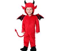 QIUhhpuy Costume de Petit Diable Bébé - Inclut Ailes, Cagoule, Queue et Combinaison - Costumes de Démon pour Halloween et Fêtes Costumées Idéal pour Enfants