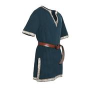 QIUhhpuy Costume Medieval Enfant Tunique MéDiéVale GarçOn Costume De Viking Ou Pirate Chemise Manches Courtes Simple Enfants GarçOns Et Filles Cosplay Halloween Renaissance Chevalier sans Ceinture