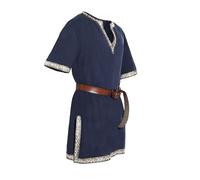 QIUhhpuy Costume Medieval Enfant Tunique MéDiéVale GarçOn Costume De Viking Ou Pirate Chemise Manches Courtes Simple Enfants GarçOns Et Filles Cosplay Halloween Renaissance Chevalier sans Ceinture