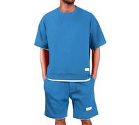 QIUhhpuy Ensemble Homme Ete 2 PièCe T-Shirts à Manches Courtes Tenue Coton Oversize Chic SurvêTement Short Tee Shirt Ensemble DéContracté De Sport Sportswear Grande Taille D'éTé Plage Jogging