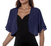 QIUhhpuy Gilet Mariage Femme Bolero BoléRo Veste Courte Chic Mousseline De Soie Gilet à Manches ÉVaséEs 3/4 Cardigan BoléRo Court LéGer ÉLéGant Courte Mousseline De Soie Veste Bolero Femme Mariage