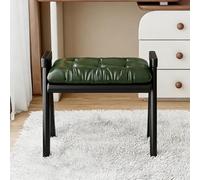 QIUHTR Banc à Chaussures d'Entrée avec Assise Rembourrée, Banc Rétro avec Pieds en Bois Massif, pour Entrées, Halls, Placards, sans Montage, Gain de Place(Green+Black)