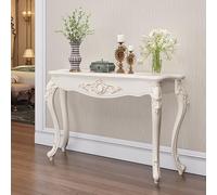 QIUHTR Console en pour entrée Doté de Pieds en Forme de S,Table de Canapé Demi-Cercle Style Victorien,Décoration de Couloir et d'entrée,Easy to Assemble,Gain de Place(White1,120cm)