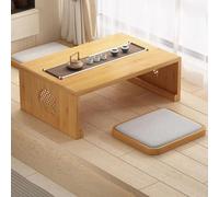 QIUHTR Table au Sol Japonaise à Manger Table à Thé Vintage Basse Tatami à thé, for Salon, salles de réception(Logs,80 * 50 * 40cm)