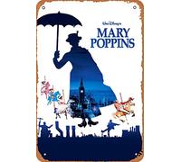 QIUJUPP Affiche de film Mary Poppins rétro en métal pour café, bar, décoration murale 30,5 x 20,3 cm