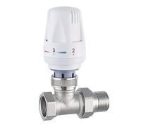Qiumi Robinet de radiateur thermostatique en laiton 1/2 ", 3/4", 1 ",type droit, DN15, DN20, DN25,Contrôle automatique de la température,chauffage au sol