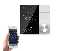 Qiumi Smart WiFi Bouton Thermostat Smart Life app Eau gaz chaudière Chauffage télécommande Compatible avec Alexa Google Home, Contact Sec