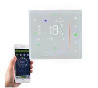 Qiumi Smart WiFi Color Thermostat Contrôleur de température de climatisation avec écran LCD à 4 Tubes, Fonctionne avec Alexa Google Home, lumière LED, protégez Vos Yeux, 95~240V AC