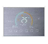 Qiumi Thermostat intelligent Affichage météo, indice UV, humidité, pour le chauffage individuel de chaudière à gaz/eau Fonctionne avec Amazon Alexa Google Home, contact sec, 5A 95~240V AC (mural)