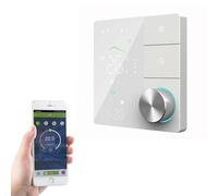 Qiumi Thermostat Intelligent avec Bouton et écran LED | Programmation hebdomadaire 5+1+1 | Compatible Alexa & Google Home | pour Chauffage chaudière gaz/Eau, 5A 95-240 V AC