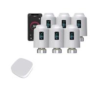 Qiumi Zigbee Thermostat pour radiateur avec télécommande via l'application Smart Life, commande vocale par Alexa et Google Assistant (Oled Dsplay)