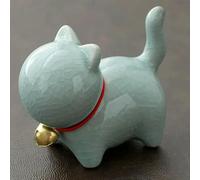 QIUMING 1 Pcs Thé Pet Céramique Ornements Boutique Table à Thé Accessoires Chaton Céramique Mignon Chaton Ornement Animal