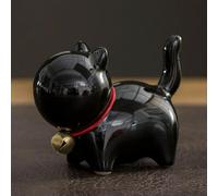 QIUMING 1 Pcs Thé Pet Céramique Ornements Boutique Table à Thé Accessoires Chaton Céramique Mignon Chaton Ornement Animal