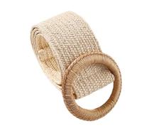QIUMING 1 pièces Boho boucle carrée élastique tressé ceintures pour femmes été couleur unie paille ceinture femme large ceinture vacances accessoire