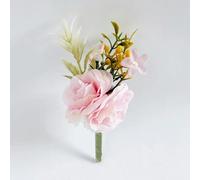 QIUMING 1 pièces boutonnière marié Corsage Accessoires de Mariage boutonnière décoration Bracelet pour Demoiselles d'honneur Broche Fleurs Vert Sauge Ruban