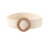 QIUMING 1 pièces femmes paille tressée ceinture été PP paille tissé ceinture plage Style élastique large ceinture Boho robe décorative ceinture vacances