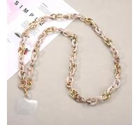 QIUMING 110 cm de Long Style incliné Suspendu chaîne de téléphone Portable Bijoux Mode Acrylique téléphone Sangle Cordon Anti-Perte étui de téléphone Portable lanière