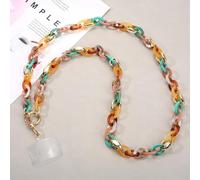 QIUMING 110 cm de Long Style incliné Suspendu chaîne de téléphone Portable Bijoux Mode Acrylique téléphone Sangle Cordon Anti-Perte étui de téléphone Portable lanière