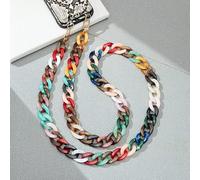 QIUMING 110 cm de Long Style incliné Suspendu chaîne de téléphone Portable Bijoux Mode Acrylique téléphone Sangle Cordon Anti-Perte étui de téléphone Portable lanière