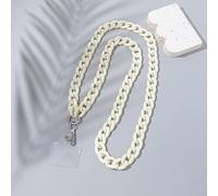 QIUMING 110 cm de Long Style incliné Suspendu chaîne de téléphone Portable Bijoux Mode Acrylique téléphone Sangle Cordon Anti-Perte étui de téléphone Portable lanière