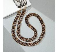 QIUMING 110 cm de Long Style incliné Suspendu chaîne de téléphone Portable Bijoux Mode Acrylique téléphone Sangle Cordon Anti-Perte étui de téléphone Portable lanière