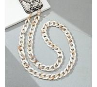 QIUMING 110 cm de Long Style incliné Suspendu chaîne de téléphone Portable Bijoux Mode Acrylique téléphone Sangle Cordon Anti-Perte étui de téléphone Portable lanière