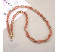 QIUMING 110 cm de Long Style incliné Suspendu chaîne de téléphone Portable Bijoux Mode Acrylique téléphone Sangle Cordon Anti-Perte étui de téléphone Portable lanière