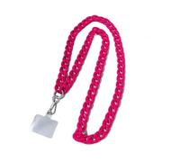 QIUMING 110 cm de Long Style incliné Suspendu chaîne de téléphone Portable Bijoux Mode Acrylique téléphone Sangle Cordon Anti-Perte étui de téléphone Portable lanière