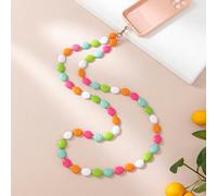 QIUMING 110 cm de Long Style incliné Suspendu chaîne de téléphone Portable Bijoux Mode Acrylique téléphone Sangle Cordon Anti-Perte étui de téléphone Portable lanière