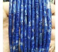 QIUMING 30 pièces 4 * 13mm Turquoise Cristal Pierre Naturelle cylindrique Longue Droite Tubulaire Perles entretoises en Vrac pour la Fabrication de Bijoux Bracelet à bricoler soi-même