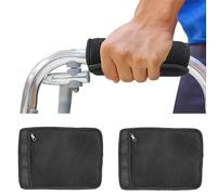 QIUMING Coussinets de Poignée de Béquille Coussin de Poignée de Canne Coussins de poignée de déambulateur Antidérapant, confortable Pour les aides à la marche, les béquilles (noir)
